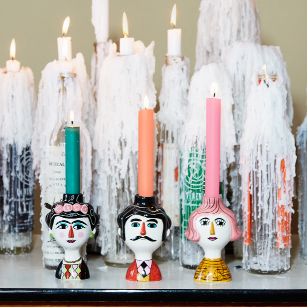 Kitsch Kitchen Sfeer Kandelaren Marisol, Conchita and Carlos